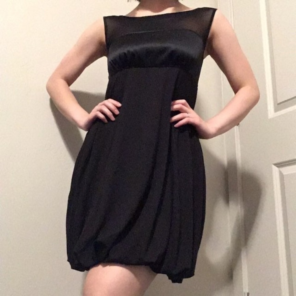 BEBE mini bubble dress BLACK